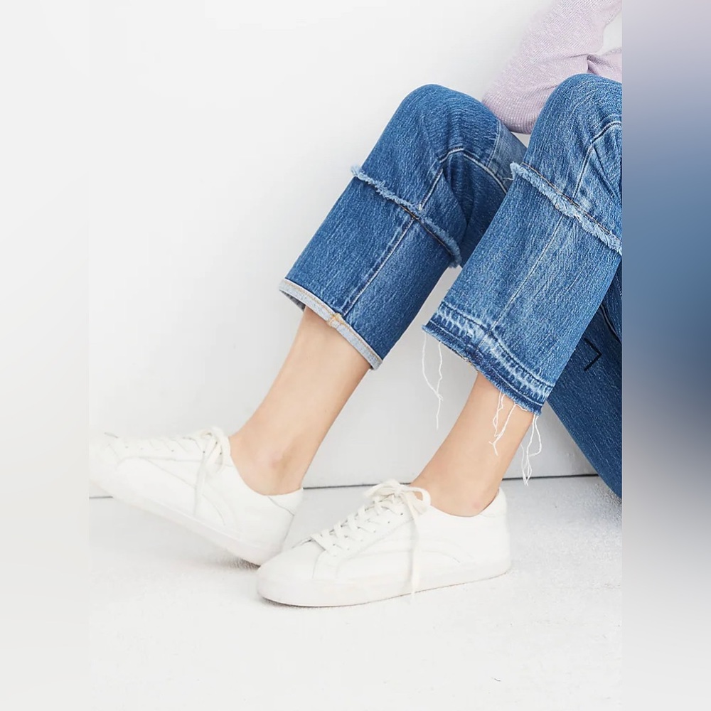 Madewell Women's Sidewalk Low-Top Cloudlift Comfy Sneakers in Leather Size 8M